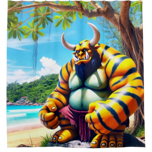 トロール生物 シャワーカーテン (正面)