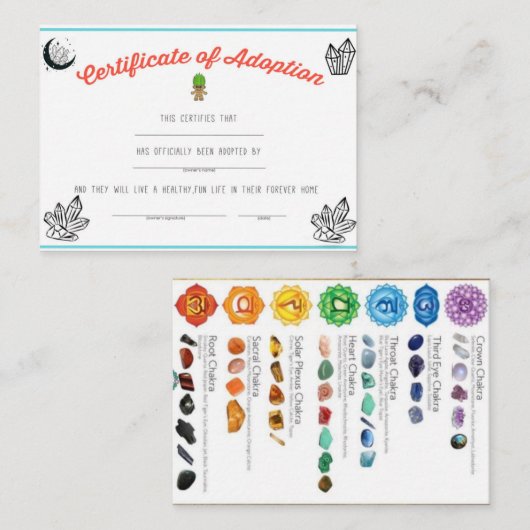 トロール用の採用カードにチャクラ表を追加 コーリングカード (正面/裏面)