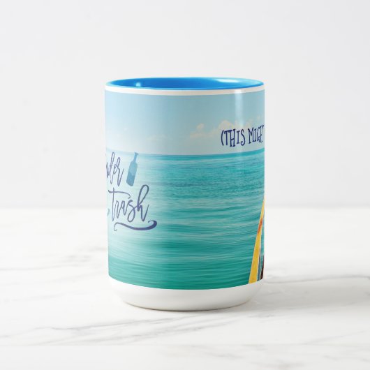 トロール船の屑- (これはラム酒はであるかもしれません) ツートーンマグカップ (中央)