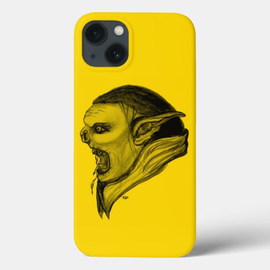 トロール黒イエローデザイン Case-Mate iPhoneケース (裏面)