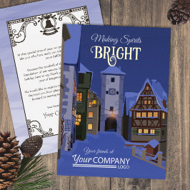 トワイライトに輝く光、ゴールドのババリアンクリスマス 箔シーズンカード