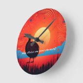 トワイライトのキウイ:ニュージーランドのナチュラル疑問に思 ラウンド壁時計 (傾斜)