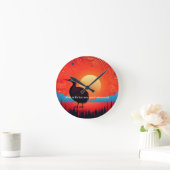 トワイライトのキウイ:ニュージーランドのナチュラル疑問に思 ラウンド壁時計 (ホーム)