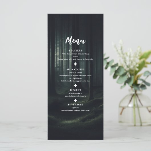 トワイライトのメニューにある暗いムーディ結婚ーな森の木 メニュー (スタンド正面)