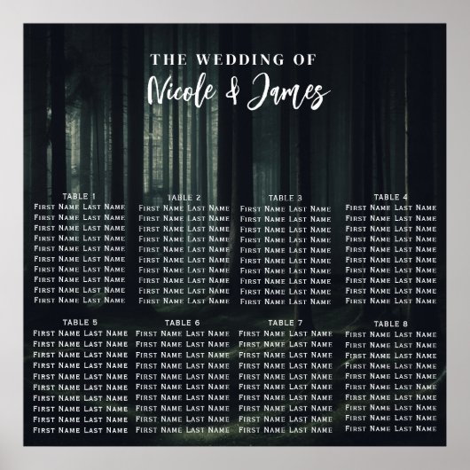 トワイライトの席にある暗いムーディ結婚ーな森の木 ポスター (正面)