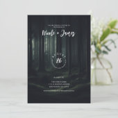 トワイライトの暗いムーディフォレスト結婚の木 招待状 (スタンド正面)