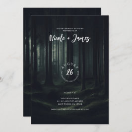 トワイライトの暗いムーディフォレスト結婚の木 招待状