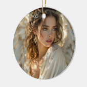 トワイライトガーディアン – 金箔付き翼の天使 セラミックオーナメント (左)