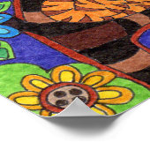 トワイライトキャットツリーオブライフフォークアート ポスター (角)