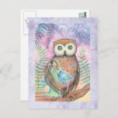 トワイライトコンパニオンフクロウと妖精の国はがき ポストカード (正面/裏面)