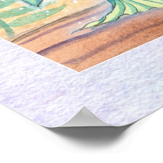 トワイライトコンパニオンフクロウアンドフェアリープリント ポスター (角)