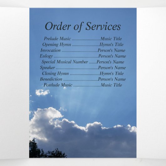 トワイライトサンレイズファイブフォトメモリアル 三つ折り案内状 (内部中)