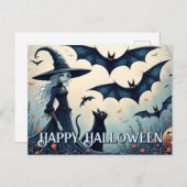 トワイライトスカイの魔女、黒猫、こうもり シーズンポストカード (正面/裏面)