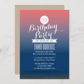 トワイライトスタイリッシュビーチテーマ誕生日パーティー 招待状 (正面/裏面)