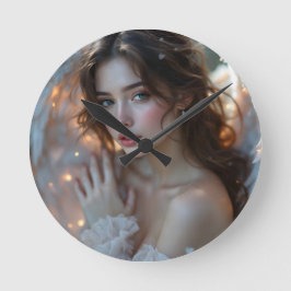 トワイライトセラフ白熱［赤熱］光を放つ – エンジェルオブ夕べライト ラウンド壁時計