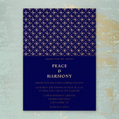 トワイライトチャームバラ金ゴールドネイビーブルー結婚ズ 箔招待状