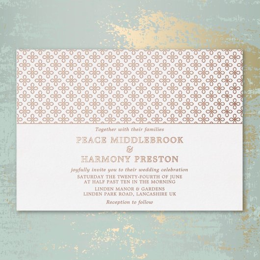 トワイライトチャームバラ金ゴールドホワ結婚イト 箔招待状