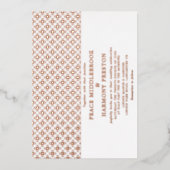 トワイライトチャームバラ金ゴールドホワ結婚イト 箔招待状 (正面)