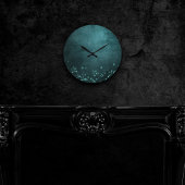 トワイライトティール(緑がかった色) |深いグリーンアクアネオングロースターズ ラウンド壁時計