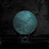 トワイライトティール(緑がかった色) |深いグリーンアクアネオングロースターズ ラウンド壁時計