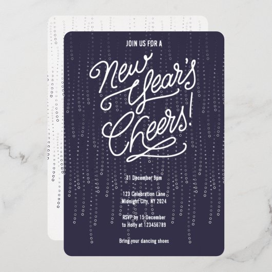 トワイライトニューイヤーズ応援フォイル招待状 箔招待状 (正面/裏面)