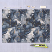 トワイライトネイビーブルーとグレーとアンティーク金ゴールド 薄葉紙 (クラフト)