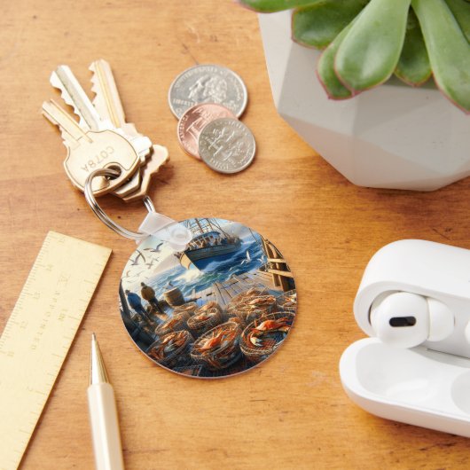 トワイライトハーベスト漁師がカニを集める キーホルダー (デスク)