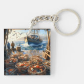 トワイライトハーベスト漁師がカニを集める キーホルダー (裏面)