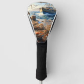 トワイライトハーベスト漁師がカニを集める ゴルフヘッドカバー (正面)