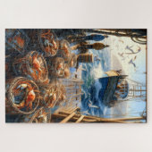 トワイライトハーベスト漁師がカニを集める ジグソーパズル (横)