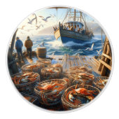 トワイライトハーベスト漁師がカニを集める セラミックノブ (正面)