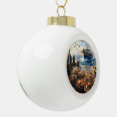 トワイライトハーベスト漁師がカニを集める セラミックボールオーナメント (左)