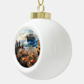 トワイライトハーベスト漁師がカニを集める セラミックボールオーナメント (右)