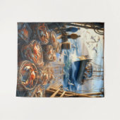 トワイライトハーベスト漁師がカニを集める タペストリー (正面(横))