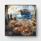トワイライトハーベスト漁師がカニを集める フォトプラーク (正面)
