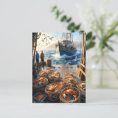 トワイライトハーベスト漁師がカニを集める ポストカード (スタンド正面)