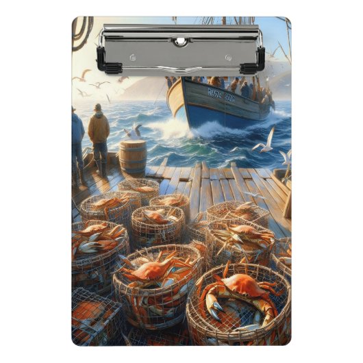 トワイライトハーベスト漁師がカニを集める ミニクリップボード (正面)