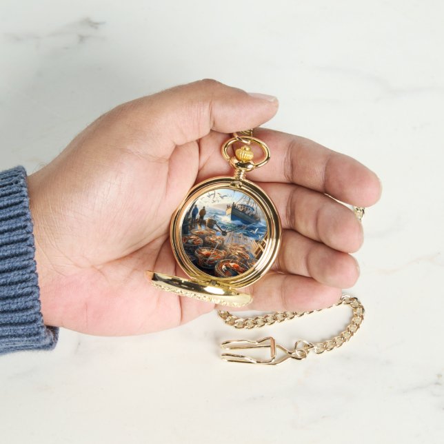 トワイライトハーベスト漁師がカニを集める 腕時計 (手)