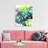 トワイライトパームズスプリットリーフ キャンバスプリント (インサイチュ (リビング))