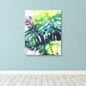 トワイライトパームズスプリットリーフ キャンバスプリント (インサイチュ (ウッドフロア))