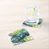 トワイライトパームズスプリットリーフ スクエアペーパーコースター (インサイチュ)