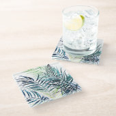 トワイライトパームズトロピカル葉 ガラスコースター (アングル)