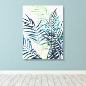 トワイライトパームズトロピカル葉 キャンバスプリント (インサイチュ (ウッドフロア))