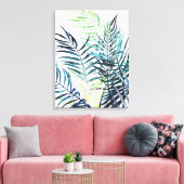 トワイライトパームズトロピカル葉 キャンバスプリント (インサイチュ (リビング))