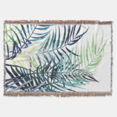 トワイライトパームズトロピカル葉 スローブランケット (正面)