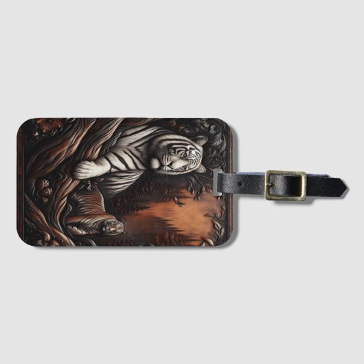 トワイライトフォレストのベンガルタイガーファミリー ラゲッジタグ (正面横)