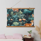 トワイライトフォレストフレンズボタニカル 吊り下げ型タペストリー (寝室)