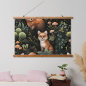 トワイライトフォレストフレンズボタニカル 吊り下げ型タペストリー (寝室)