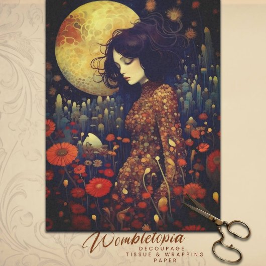 トワイライトフローラファンタジーアールヌーボーポートレート 薄葉紙