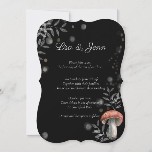 トワイライトマッシュルームコテージコア結婚式招待状 招待状 (正面)